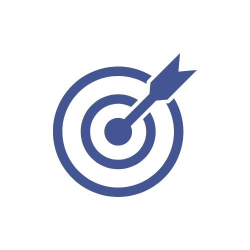 Das Bild zeigt eine stilisierte Zielscheibe mit konzentrischen Kreisen in Blau. In der Mitte der Zielscheibe steckt ein Pfeil, der das Zentrum getroffen hat. Das Bild symbolisiert die Tendenz zur Mitte.